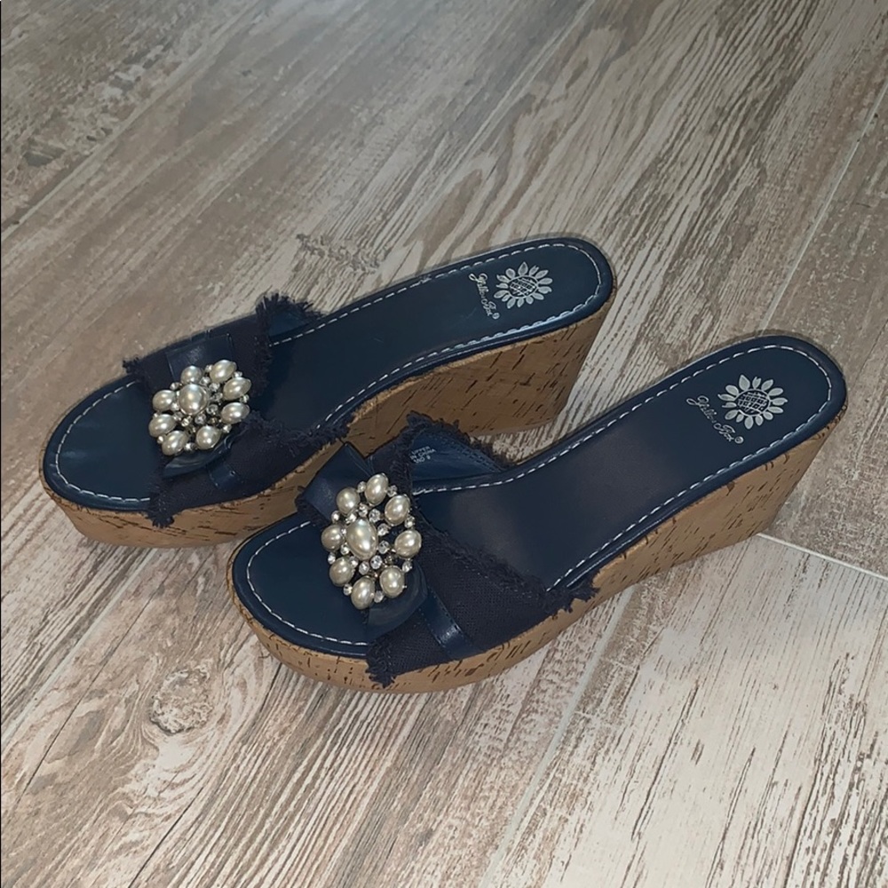 Yellow Box Wedges Worn Once! 💙